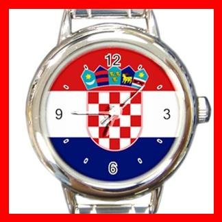 Croatia Flag Pan Slavic Round Italian Charm Wrist Watch 413