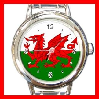 Welsh Wales Flag UK Round Italian Charm Wrist Watch 415