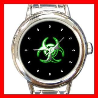 Biohazard Green Bio Hazard Round Italian Charm Wrist Watch 416