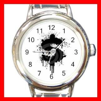 Dollar Splatter Design Fun Round Italian Charm Wrist Watch 423
