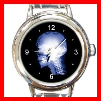 Skull Skeleton X-Ray Cool Round Italian Charm Wrist Watch 445