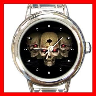 Skulls Skeleton Cool Round Italian Charm Wrist Watch 447
