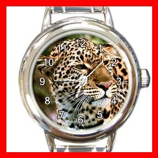 Amur Leopard Animal Round Italian Charm Wrist Watch 448
