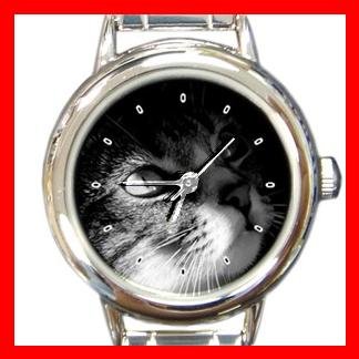 Cute Cat Kitty Pet Round Italian Charm Wrist Watch 454