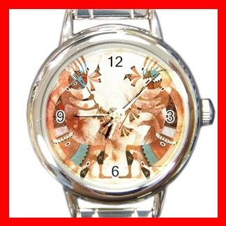 Dance Of The Kokopelli Round Italian Charm Wrist Watch 456