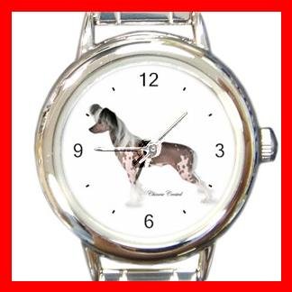 Chinese Crested Dog Pet Round Italian Charm Wrist Watch 475