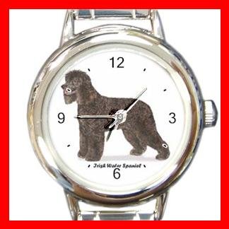 Irish Water Spaniel Dog Pet Round Italian Charm Wrist Watch 477