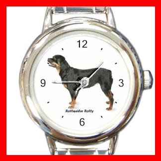 Rottweiler Rotty Dog Pet Round Italian Charm Wrist Watch 483
