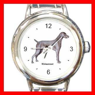 Weimaraner Dog Pet Round Italian Charm Wrist Watch 488