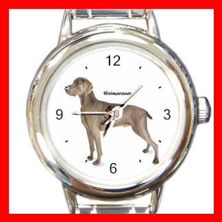 Weimaraner Dog Pet Round Italian Charm Wrist Watch 489