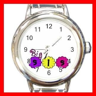 BIG SIS Sister Friendship Round Italian Charm Wrist Watch 491