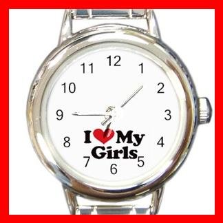 I LOVE MY GIRLS DAUGHTER Round Italian Charm Wrist Watch 493