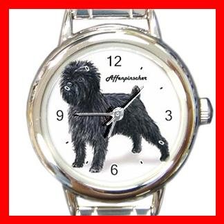 Affenpinscher Dog Pet Round Italian Charm Wrist Watch 490