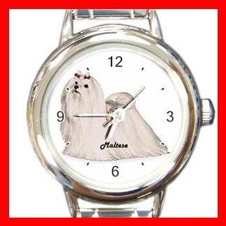 Maltese Dog Animal Pet Round Italian Charm Wrist Watch 503