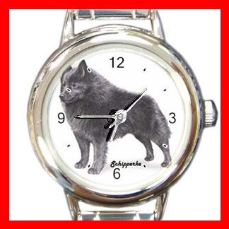 Schipperke Dog Animal Pet Round Italian Charm Wrist Watch 504
