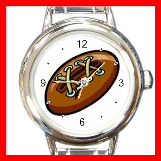 Lether Football Game Sport Round Italian Charm Wrist Watch 518