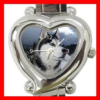 Siberian Husky Heart Italian Charm Wrist Watch 001