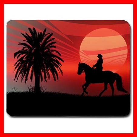 Wild Horse Tree Red Sunset Mouse Pad MousePad Mat 026
