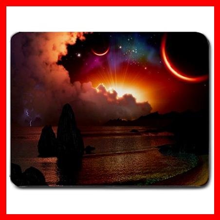 Sun Moon Storm Dark Nature Mouse Pad MousePad Mat 056