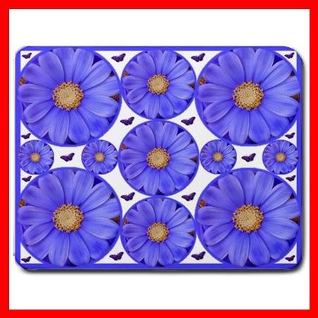 Blue Daisy Rolls Flower Fun Mouse Pad MousePad Mat 058