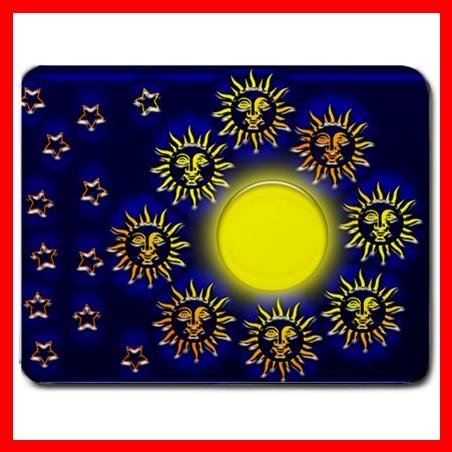 Sun Moon Stars Blue Hobby Mouse Pad MousePad Mat 099