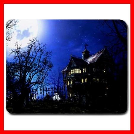 Haunted House Blue Night Fun Mouse Pad MousePad Mat 138