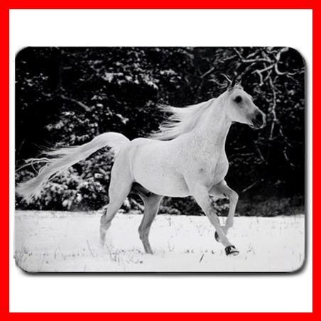 White Horse Running Animal Mouse Pad MousePad Mat 167