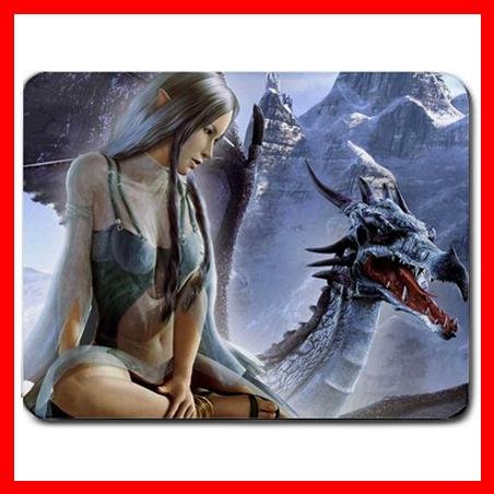 Elfe And Dragon Fantasy Myth Mouse Pad MousePad Mat 182