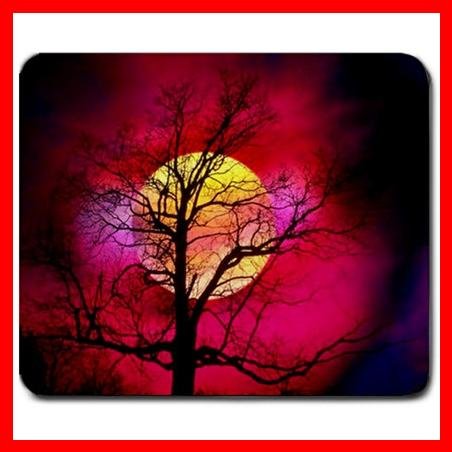 Sunset Tree Moon Red Scenery Mouse Pad MousePad Mat 244