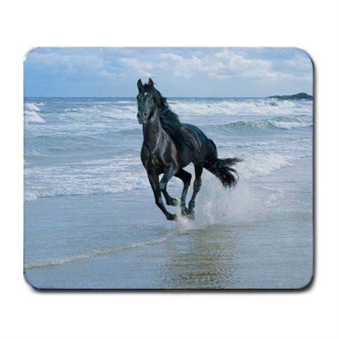 Black Horse Running on Beach Mouse Pad MousePad Mat 252