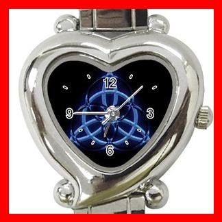 Wicca Pentagram Pagan Blue Hobby Italian Charm Wrist Watch 011