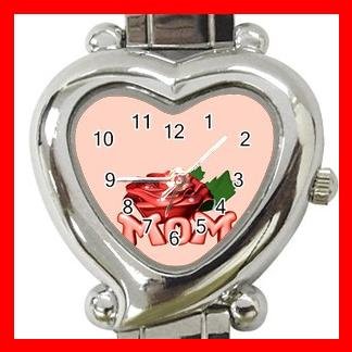 MOM WITH ROSE Pink Love Italian Charm Wrist Watch 034