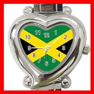 Jamaican Flag Nation Patriotic Italian Charm Wrist Watch 036