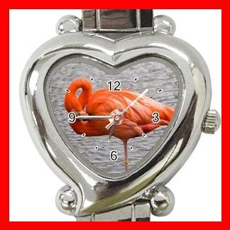 PINK FLAMINGO Bird Italian Charm Wrist Watch 038