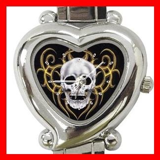 Skull Skeleton Goth Hobby Italian Charm Wrist Watch 047