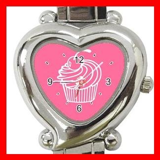 Cup Cakes Pink Hobby Fun Italian Charm Wrist Watch 050