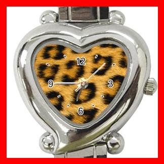 Leopard Skin Animal Heart Italian Charm Wrist Watch 117