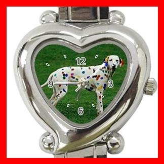 Dalmatian Pet Dog Heart Italian Charm Wrist Watch 119