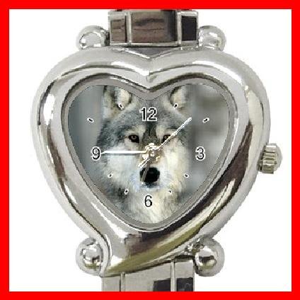 Grey Wolf Animal Heart Italian Charm Wrist Watch 146