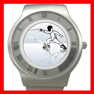 Fencing Sports Game Stainless Steel Wrist Watch Unisex 021