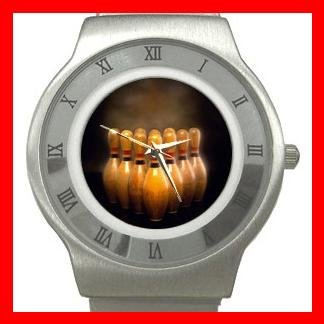 Bowling Sports Game Stainless Steel Wrist Watch Unisex 023
