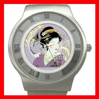 Geisha Geiko Japanese Art Stainless Steel Wrist Watch Unisex 025