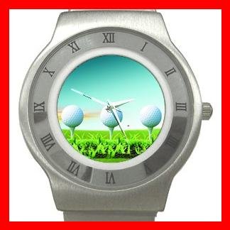 Golf Balls Sports Game Stainless Steel Wrist Watch Unisex 026