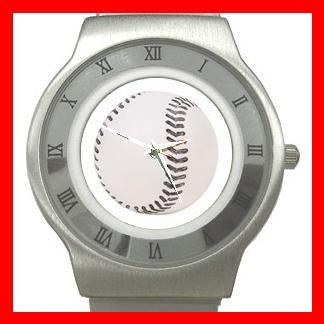 Baseball Ball Sports Game Stainless Steel Wrist Watch Unisex 030