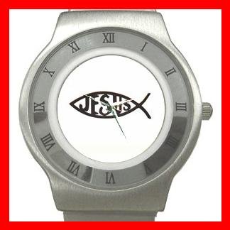 Christian Jesus Fish Stainless Steel Wrist Watch Unisex 033