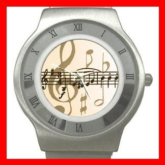 Music Note Magic Hobby Stainless Steel Wrist Watch Unisex 039