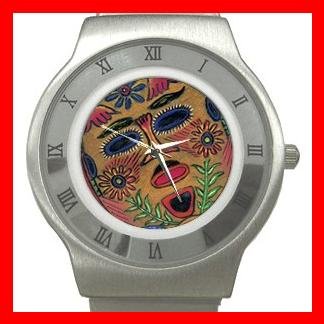 Mask Play Art Hobby Stainless Steel Wrist Watch Unisex 041
