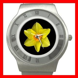 DAFFODIL Yellow Flower Fun Stainless Steel Wrist Watch Unisex 075