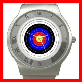 Archery Target Sports Game Stainless Steel Wrist Watch Unisex 087