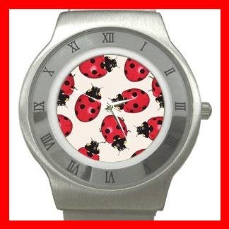 Ladybugs Bugs Insect Stainless Steel Wrist Watch Unisex 089